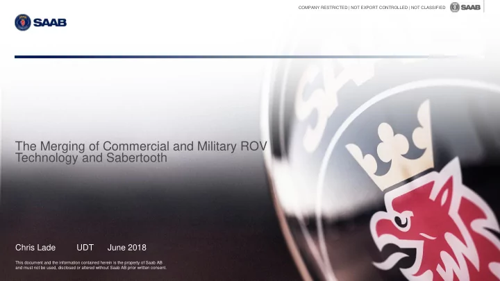 the merging of commercial and military rov technology and