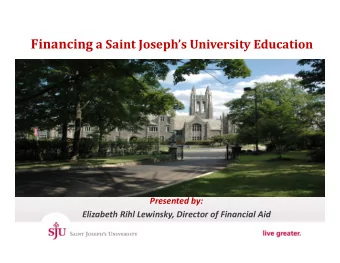 Presentation Overview  Recap:  Financial Aid Application Process  Verification Process