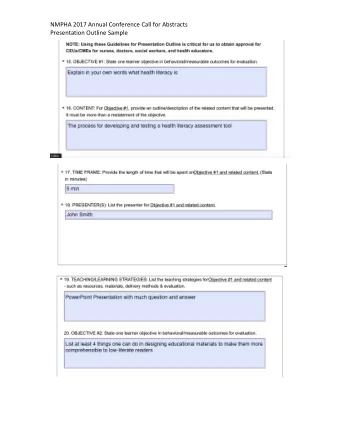 NMPHA  2017  Annual  Conference  Call  for  Abstracts    Presentation