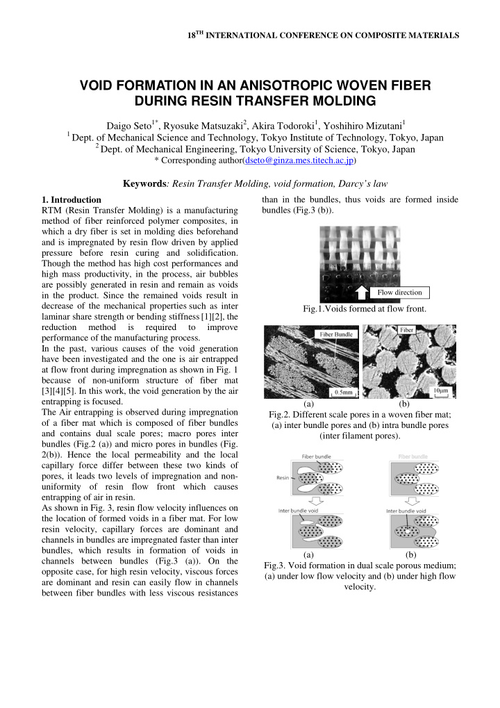 void formation in an anisotropic woven fiber during resin