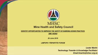 IDENTIFY OPPORTUNITIES TO IMPROVE THE SAFETY OF BARRING-DOWN PRACTICES  SIM 140202  26 June 2019