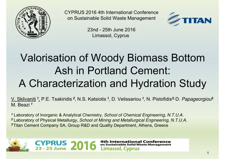 valorisation of woody biomass bottom ash in portland