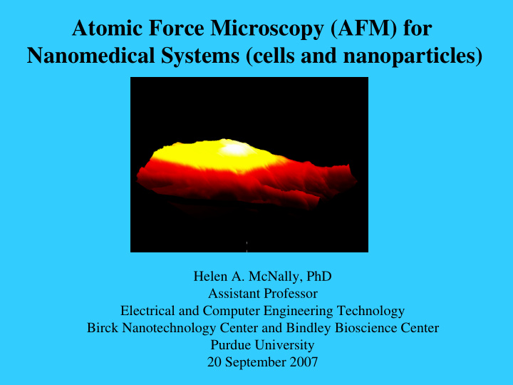 atomic force microscopy afm for nanomedical systems cells