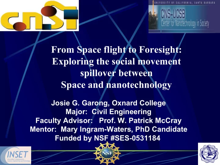 from space flight to foresight exploring the social