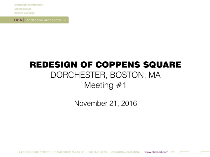 redesign of coppens square dorchester boston ma meeting 1