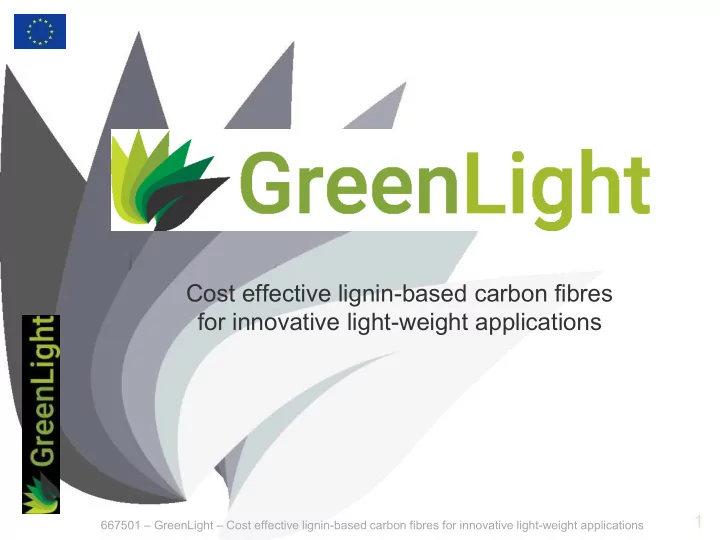cost effective lignin based carbon fibres for innovative