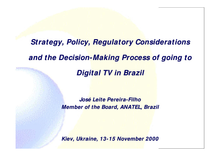 strategy policy regulatory considerations strategy policy