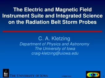The Electric and Magnetic Field  Instrument Suite and Integrated Science  on the Radiation Belt