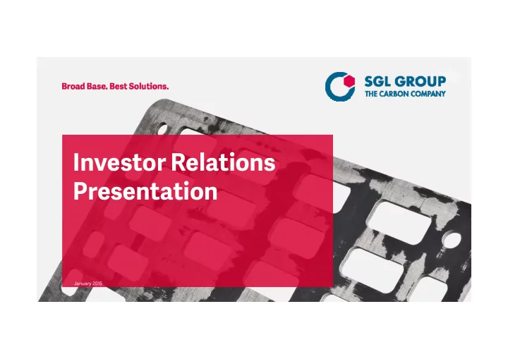 investor relations presentation