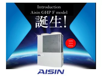 Introduction  Aisin GHP F model  NEW  2018  Debut  Index  1, Background to launch F model  2,