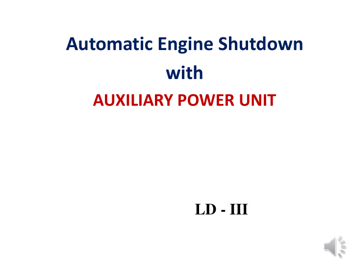 automatic engine shutdown with