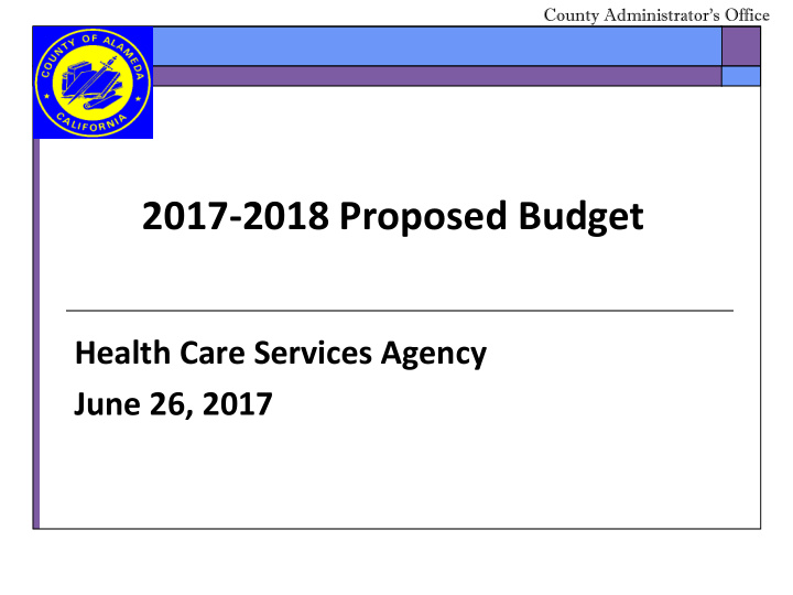 2017 2018 proposed budget