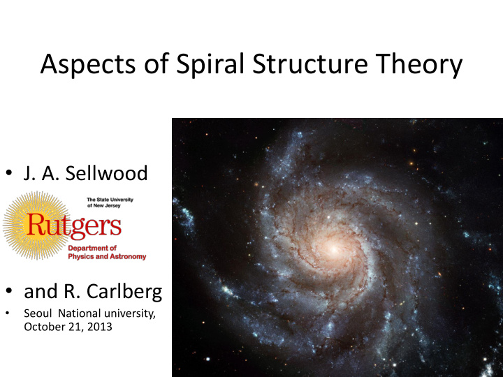 aspects of spiral structure theory