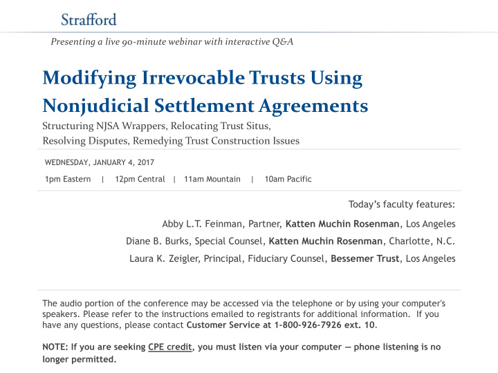 modifying irrevocable trusts using nonjudicial settlement