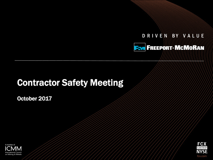 contract tractor or safe afety ty meeti ting ng