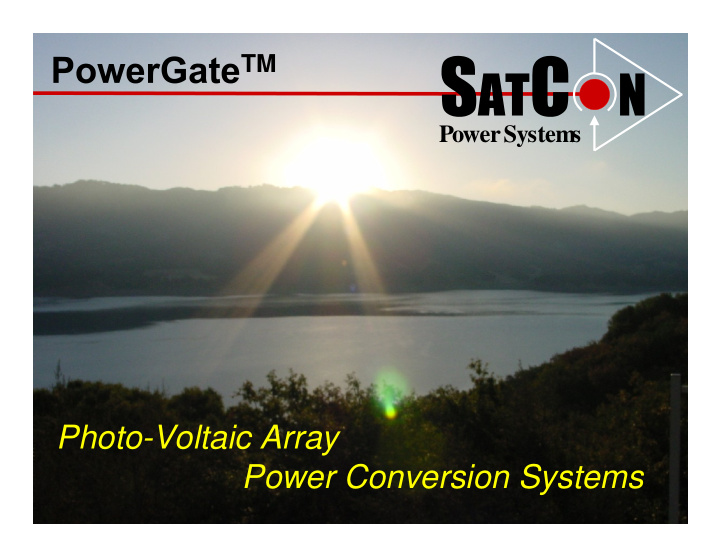 photo voltaic array power conversion systems