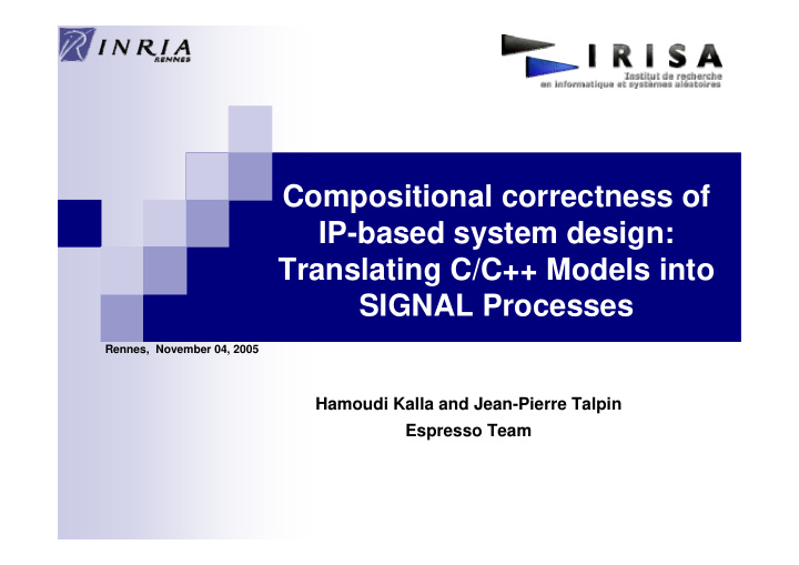 compositional correctness of ip based system design