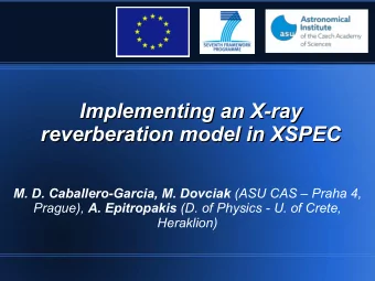 Implementing an X-ray  Implementing an X-ray  reverberation model in XSPEC  reverberation model in