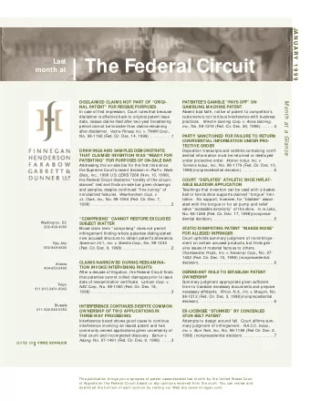 The Federal Circuit  month at  DISCLAIMED CLAIMS NOT PART OF ORIGI-  PATENTEES GAMBLE PAYS