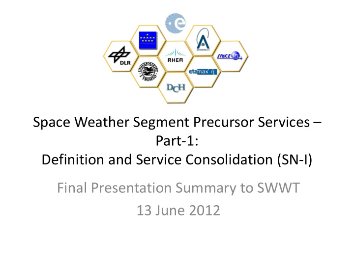 space weather segment precursor services