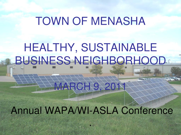 town of menasha healthy sustainable business neighborhood