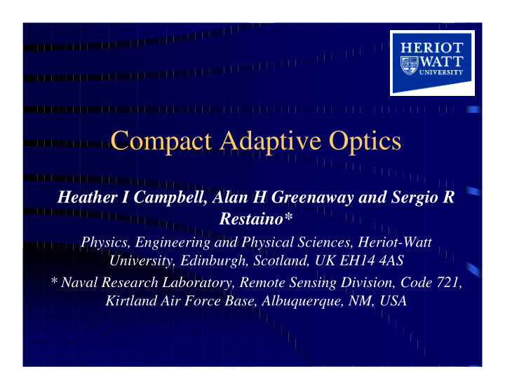 compact adaptive optics