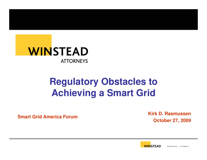 regulatory obstacles to achieving a smart grid