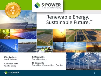 Operating Projects  1.3GWac | 4,037,730,000 kWh Generated  =  4,037,730,000  3,004,947
