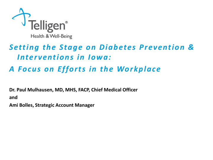setting the stage on diabetes prevention amp
