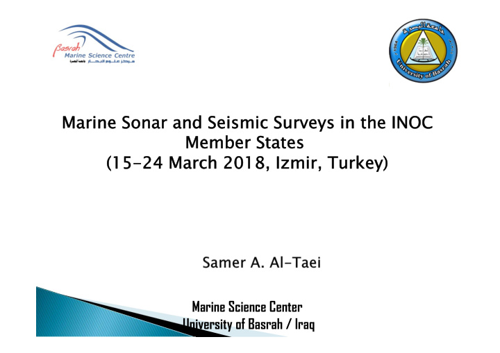 marine sonar and seismic surveys in the inoc marine sonar