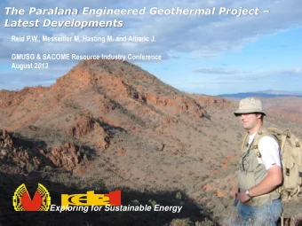 p  e  t  r  a  t  h  e  r  m  Exploring for Sustainable Energy  Disclaimer and competent persons