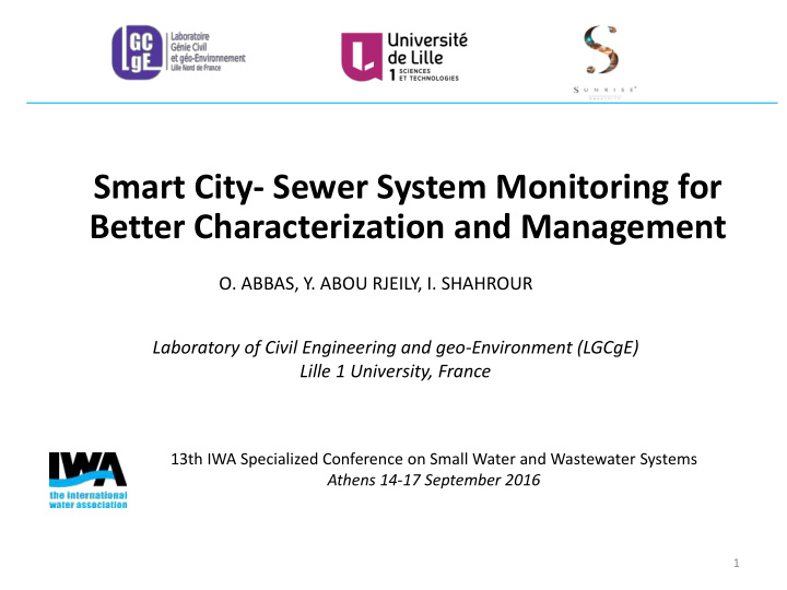 smart city sewer system monitoring for