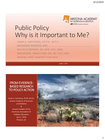 Why is it Important to Me?  OMAR A. CONTRERAS, DR.P.H., M.P.H.  MEGHANNE BEARDEN, MPA  MICHELLE