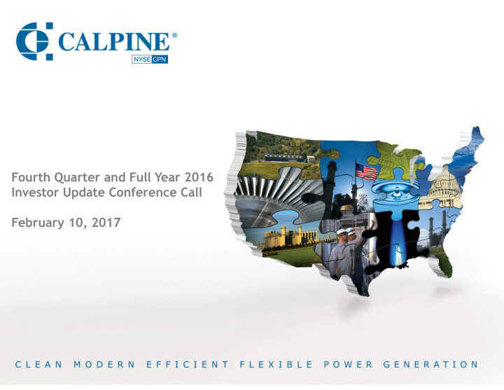 fourth quarter and full year 2016 investor update
