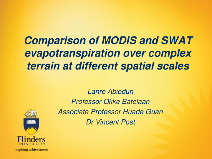 comparison of modis and swat