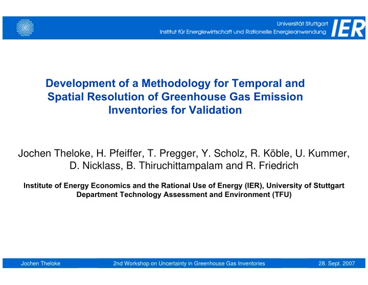 development of a methodology for temporal and spatial