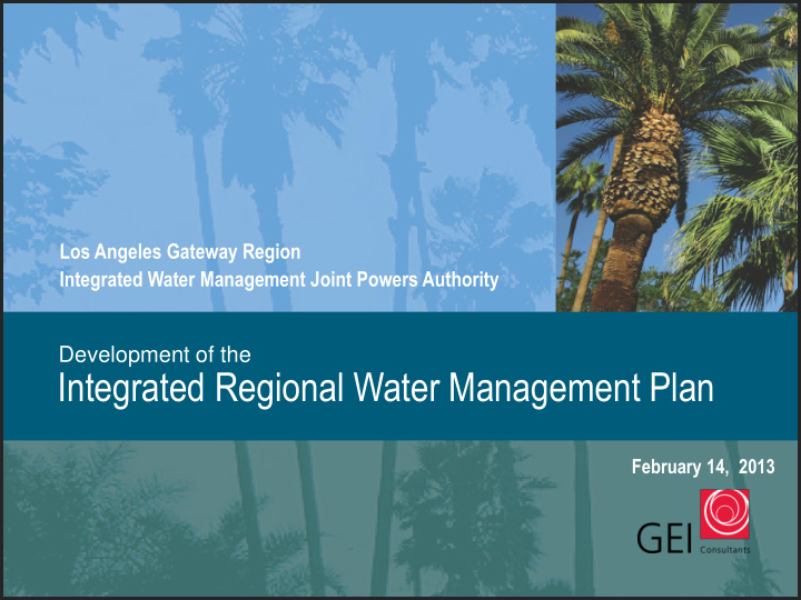 integrated regional water management plan