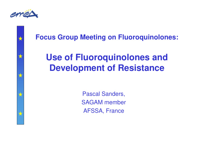 use of fluoroquinolones and development of resistance