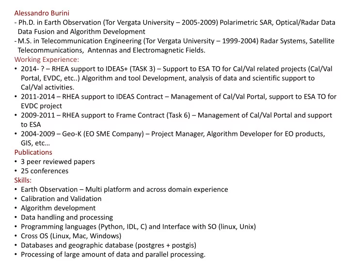 2014 rhea support to ideas task 3 support to esa to for