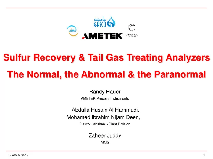 randy hauer ametek process instruments abdulla husain al