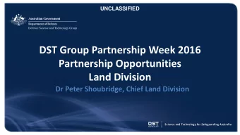 Land Division  Dr Peter Shoubridge, Chief Land Division  1  Land Division  Partnerships