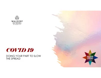 COVID 19  DOING YOUR PART TO SLOW  THE SPREAD  Novel Coronavirus  The Novel Coronavirus is a new