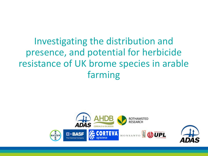 presence and potential for herbicide
