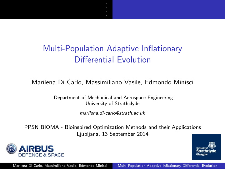 multi population adaptive inflationary differential