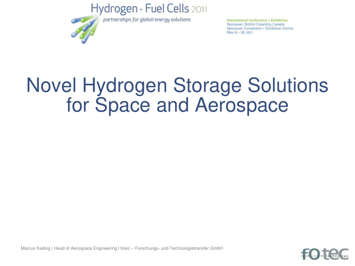 novel hydrogen storage solutions for space and aerospace
