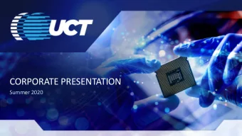 CORPORATE PRESENTATION  Summer 2020  1  Safe Harbor  This presentation may contain forward-looking