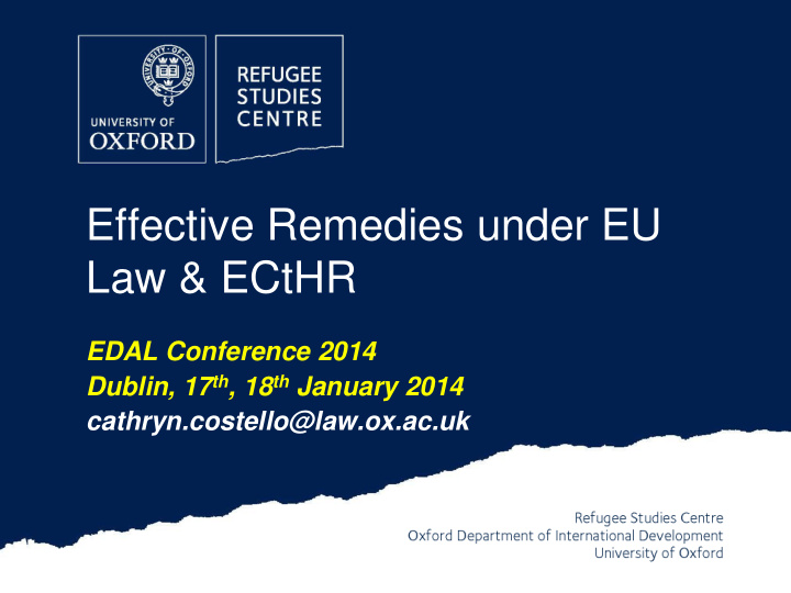 effective remedies under eu law ecthr