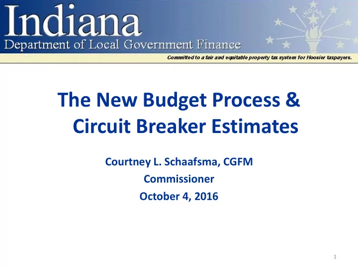 the new budget process