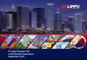 PT Lippo  po Ka  Karawaci  ci Tbk  1H19  9 Results  ults Presenta  sentati  tion  on  Septemb  mber