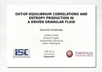 OUT-OF-EQUILIBRIUM CORRELATIONS AND  ENTROPY PRODUCTION IN  A DRIVEN GRANULAR FLUID  Giacomo